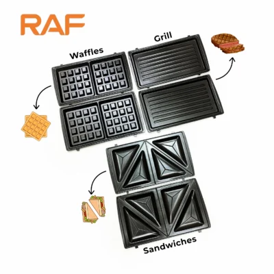 RAF 3 in 1 Sandwich Maker, Waffle Maker, Panini Grill R.540