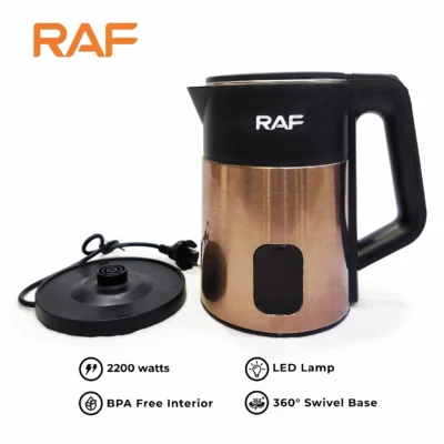 Stainless Steel Electric Kettle R.705 – 2.0L Cool-Touch Body, 2200W Fast Boil