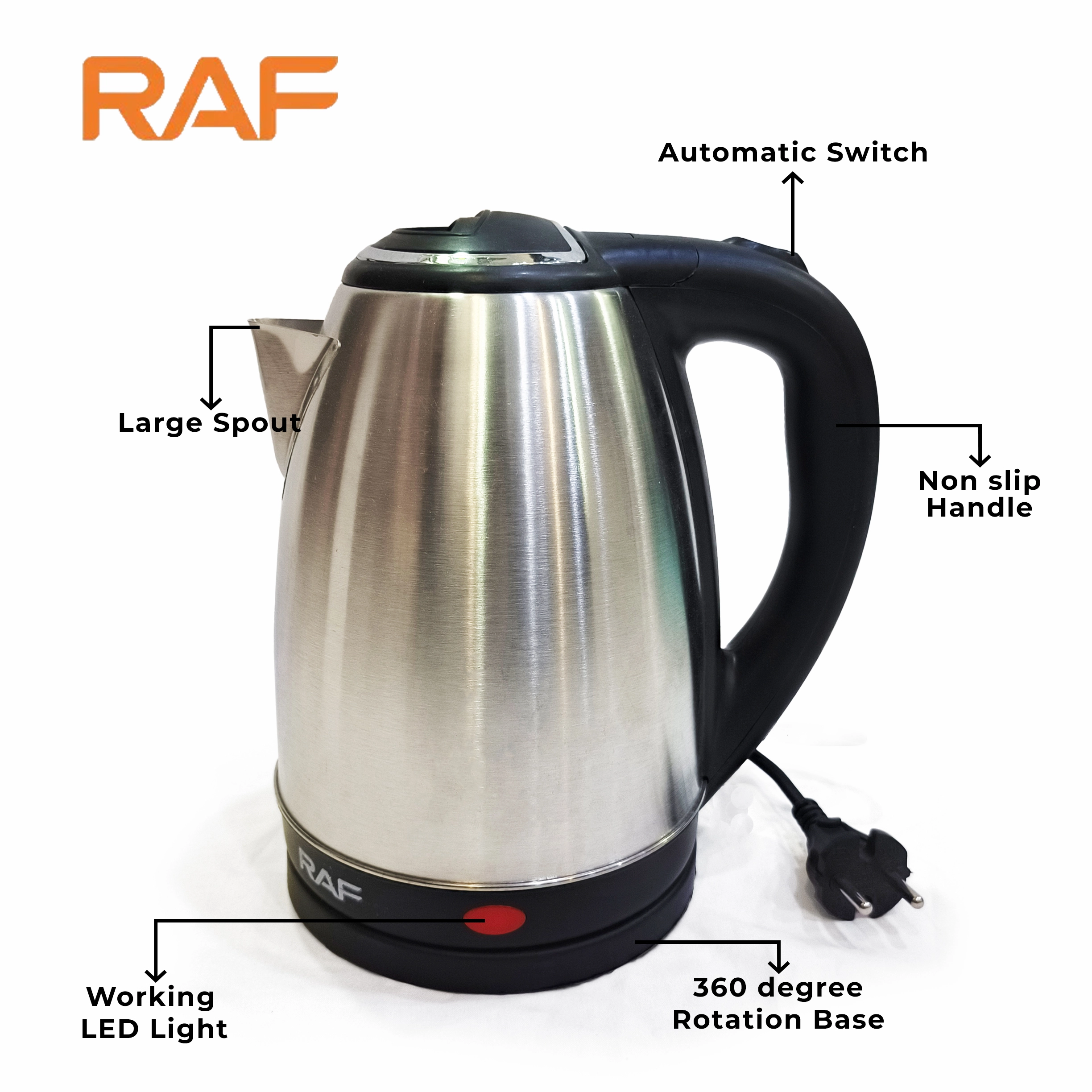 Stainless Steel Electric Kettle R.202 – Functions