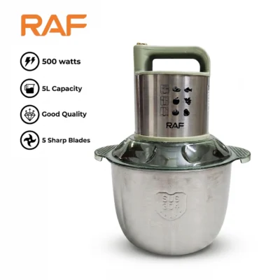 Food Processor & Electric Meat Chopper R.7733 5L 500W - 5 Blade + Whisk