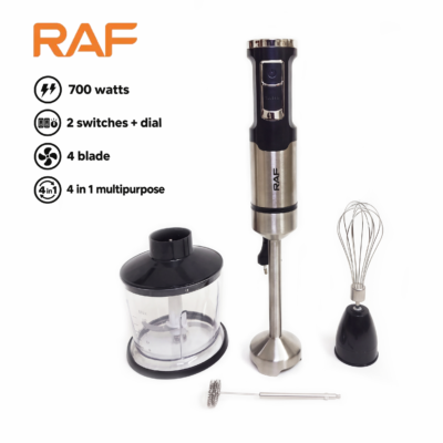 Hand Blender 4-in-1 R.2025 – 700W with Chopper, Whisk & Milk Frother