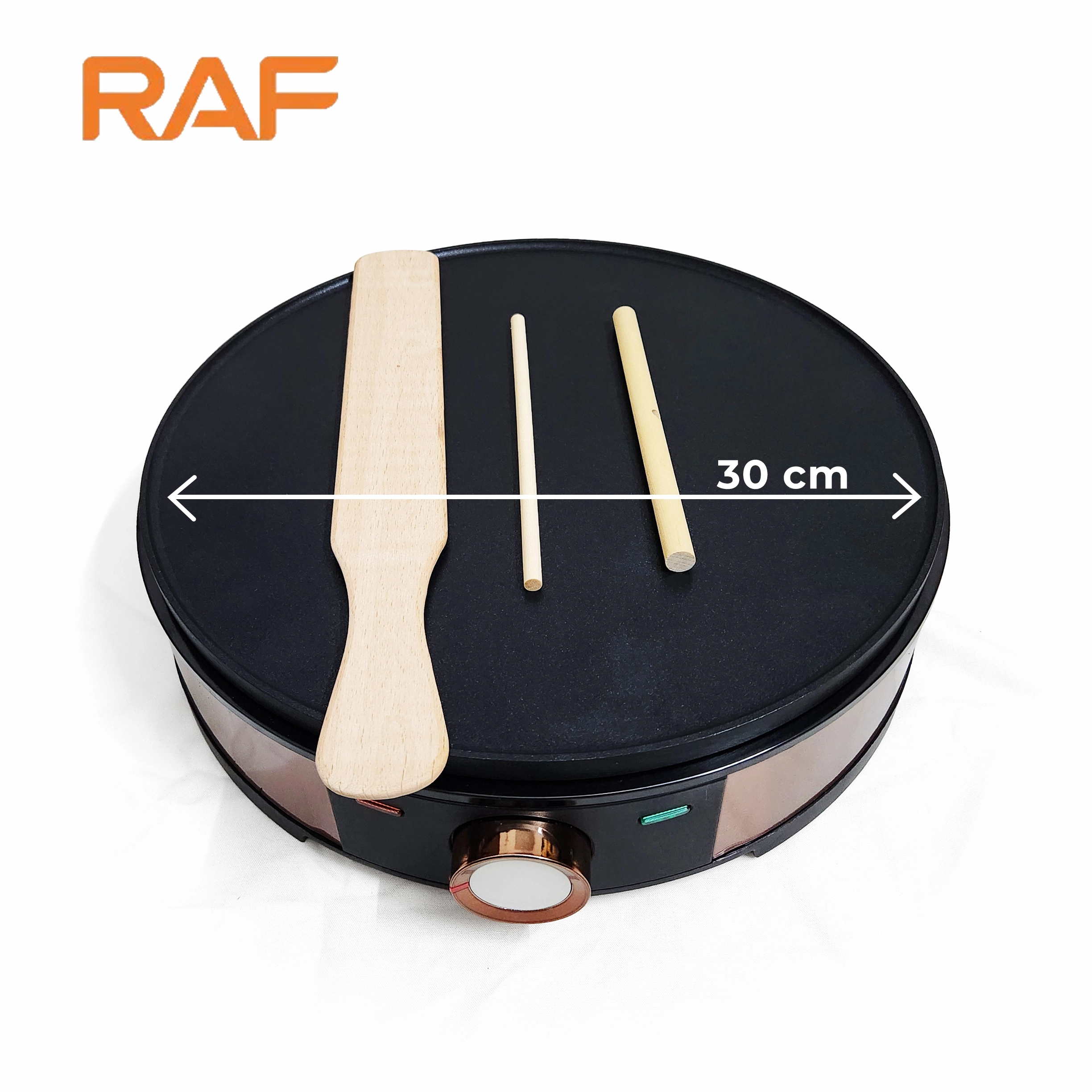RAF Electric Roti & Crepe Maker AZ-510 Plate diameter and accessories